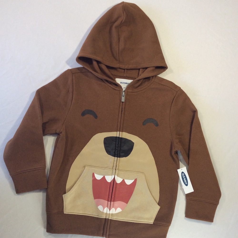 Boys Old Navy Bear Sweatshirt with zipper size 5T